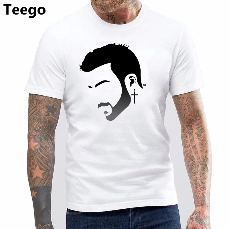 Топ Качественный хлопок Повседневное Для мужчин футболки Бесплатная доставка