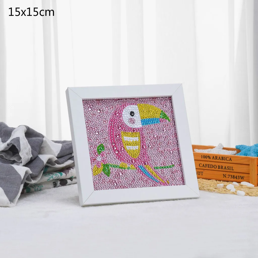 pink bird 5D DIY Полная Алмазная Картина милые животные алмаз особенной формы вышивка динозавр собака слон для детей игрушка для декорации дома - Цвет: pink bird