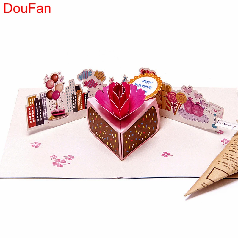Открытка на день рождения поздравительные открытки пустые бумажные 3D ручной