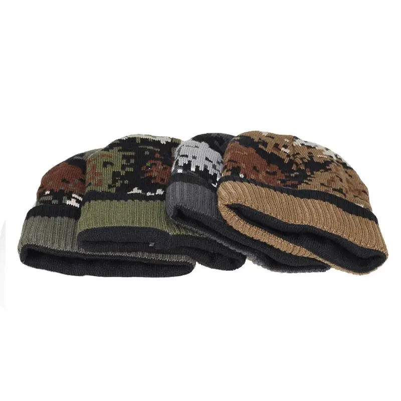 Зимние шапки бини для мужчин брендовые уличные женские вязаные военные теплая