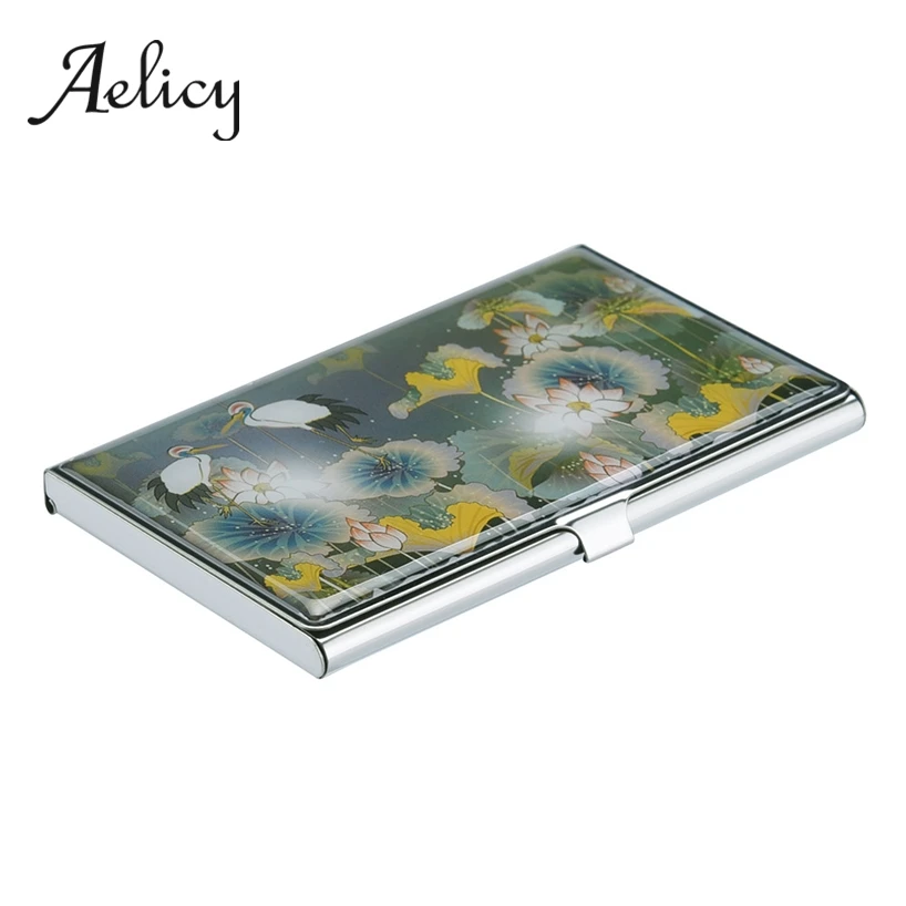 Aelicy китайский стиль Cardcase роскошный женский мужской мини металлический чехол из нержавеющей стали держатель для карт кошелек ID держатель для кредитных карт коробка