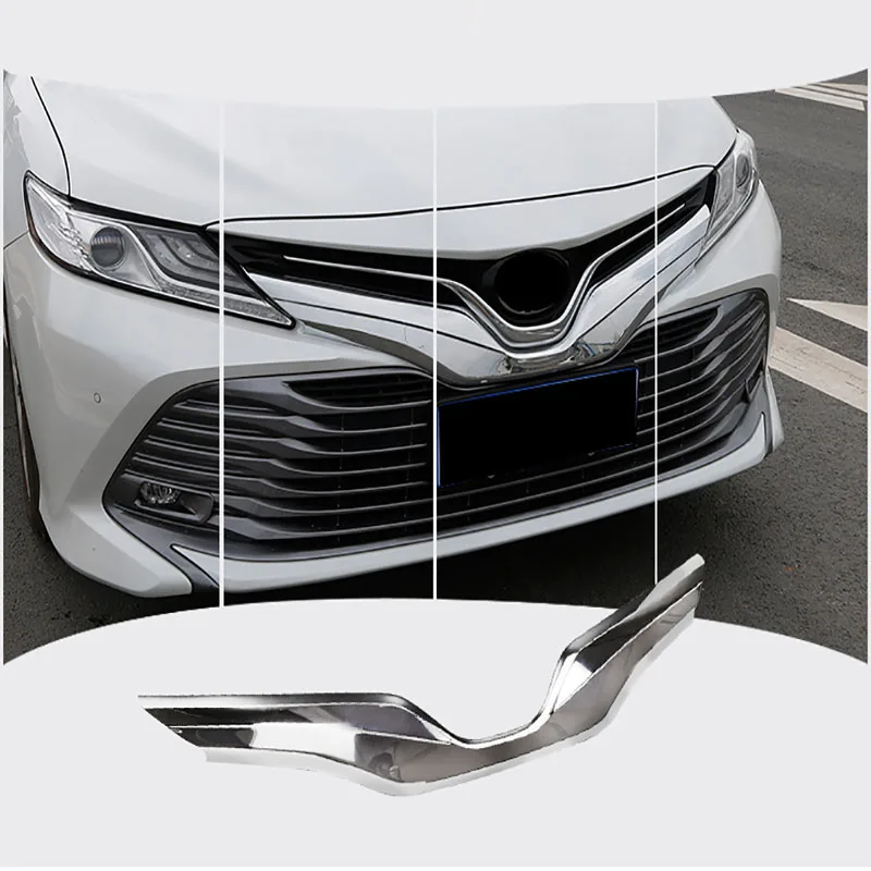 

Автомобильный Стайлинг Водонепроницаемый ABS покрытие Хромированная передняя Центральная решетка декоративная накладка Простая установка 1 шт. для Toyota Camry 2018 2019