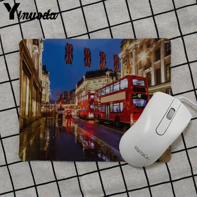 No Lock Edge25x29cm Yinuoda Лондон автобус Англия Телефон Ретро дизайн геймер скорость мыши розничная маленький резиновый коврик для мыши простой дизайн скорость игровой коврик для мыши - Цвет: No Lock Edge25x29cm