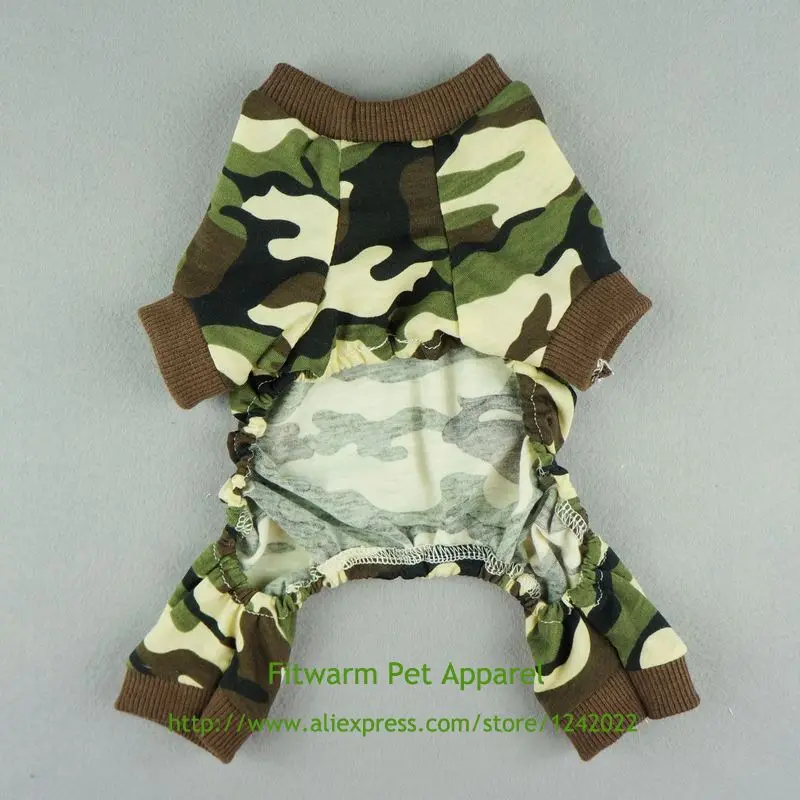 Fitwarm стильная армейская зеленая камуфляжная рубашка для собак комбинезон