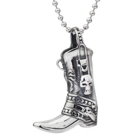 new distinctive stainless steel retro boots pendants necklaces for men fashion cremation jewelry necklace for women