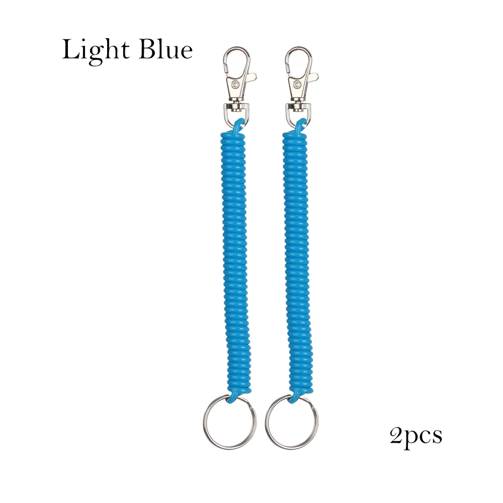 Light Blue 2 шт. Тактический выдвижной пластиковый телефон пружинный эластичный канат инструмент безопасности для наружного туризма кемпинга анти-потеря брелок - Цвет: Light Blue
