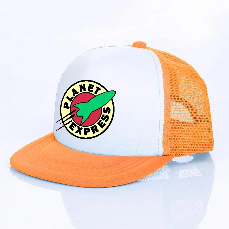 Planet Express Rocket Ship Outdorr Mesh Hat For Men Women Futurama Bender Meme Snapback Caps Combat Robot Trucker Cap YF107