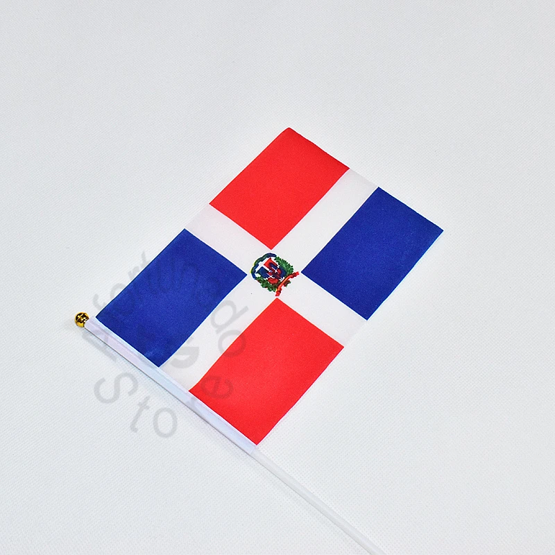 

Dominican 14*21cm 10pieces banner Hand waving Flag National Flag for meet,Parade,party.Hanging,decoration