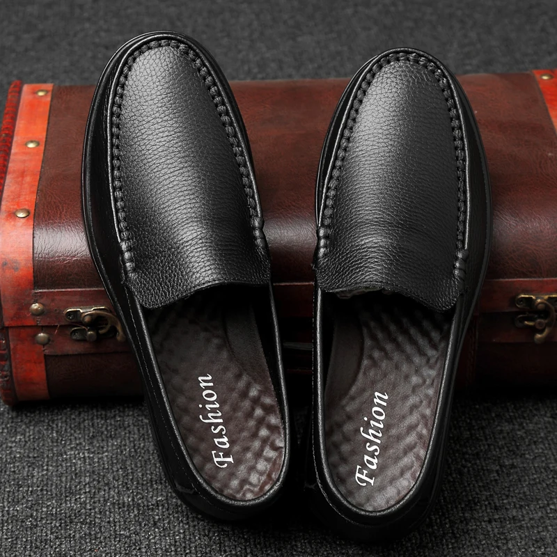 Men Shoes Genuine Leather outdoor Moccasin Loafers Designer Slip on Flat Classical Chaussure Hombre zapatillas size 47 L5 | Обувь
