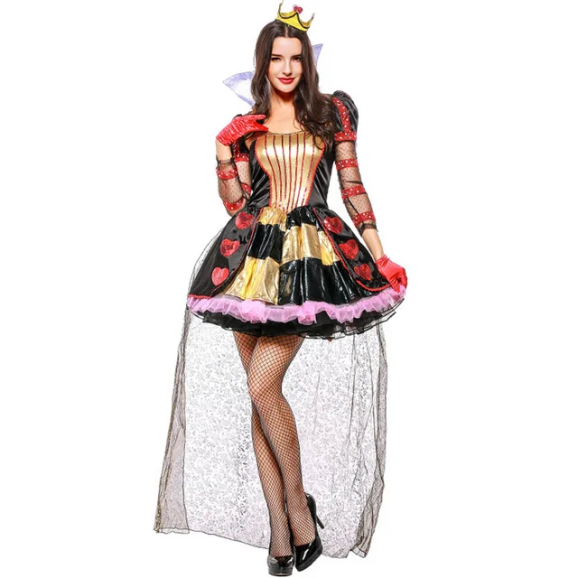 Костюм для косплея Королева сердец Alice In Wonderland красное платье|Праздничные