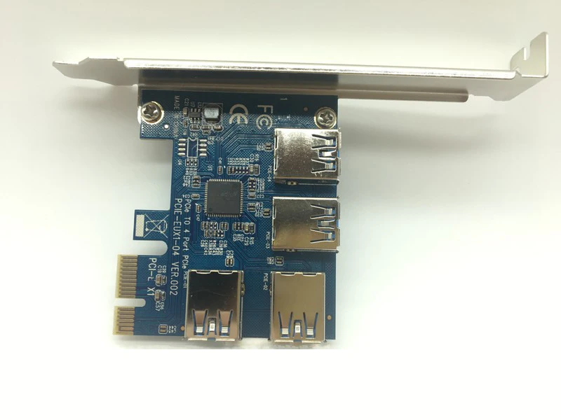 Новейший 1 до 4 PCIE адаптер поворот 4PCI E PCI слот один на четыре USB 3 0 карта скайсера