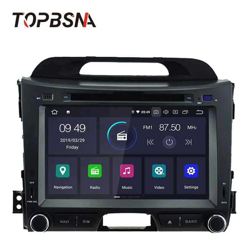 Автомобильный DVD плеер TOPBSNA Android 10 для KIA SPORTAGE 2010 2015 GPS навигация 2 Din автомобильное