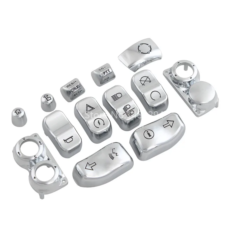 

Chrome Switch Caps For Harley Touring Glide FLHXSE FLTRX FLHX FLHR FLHXS 14-Up Motorcycles Handlebar Control Accessories