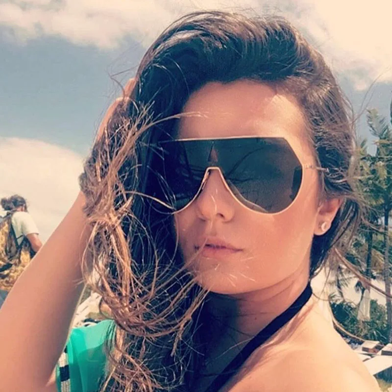 Солнечные очки в большой оправе женские винтажные солнцезащитные аксессуары