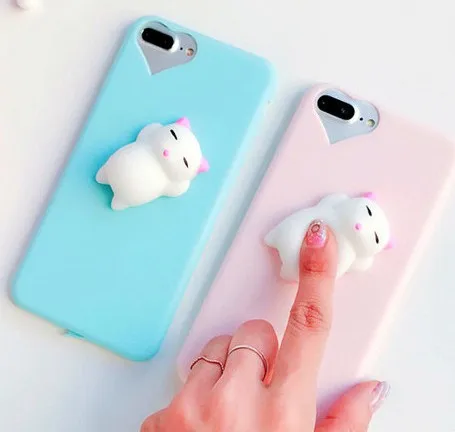 Lemonlan милый 3D котик уплотнение для iPhone 7 7Plus Мягкий Медведь телефон чехол для iPhone 6 6S Plus 5 5S SE Capa Fundas мультфильм мягкое покрытие