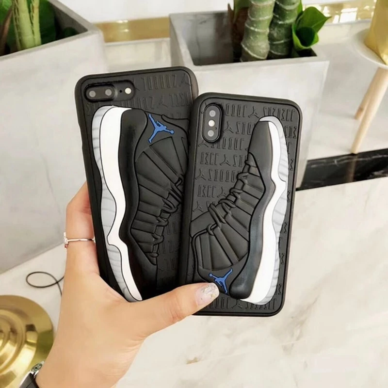 New 3D Jordan air AJ Basketball shoes pattern Soft TPU cover case for iphone 6 6S 7 8 Plus X XS XR MAX phone funda |