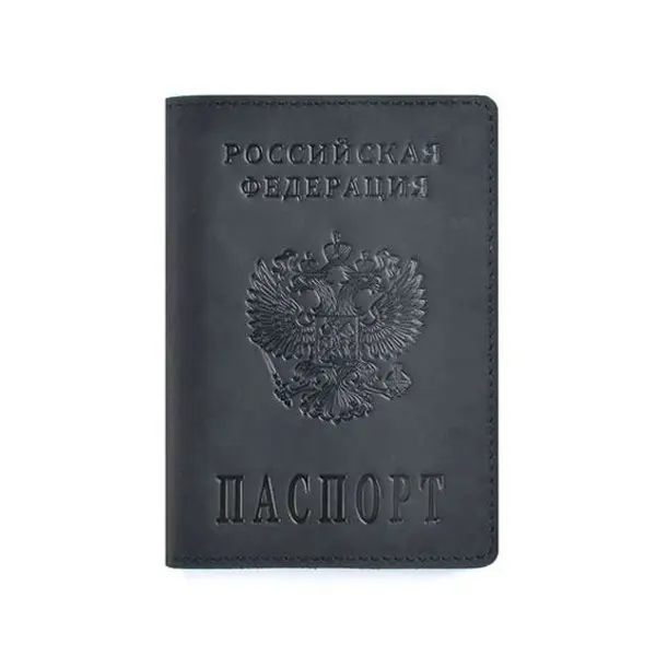 black passportholder GENODERN, Обложка для паспорта России, кошелек для путешествий, натуральная кожа Crazy Horse, Обложка для паспорта для мужчин и женщин, Обложка для паспорта, чехол - Цвет: black passportholder