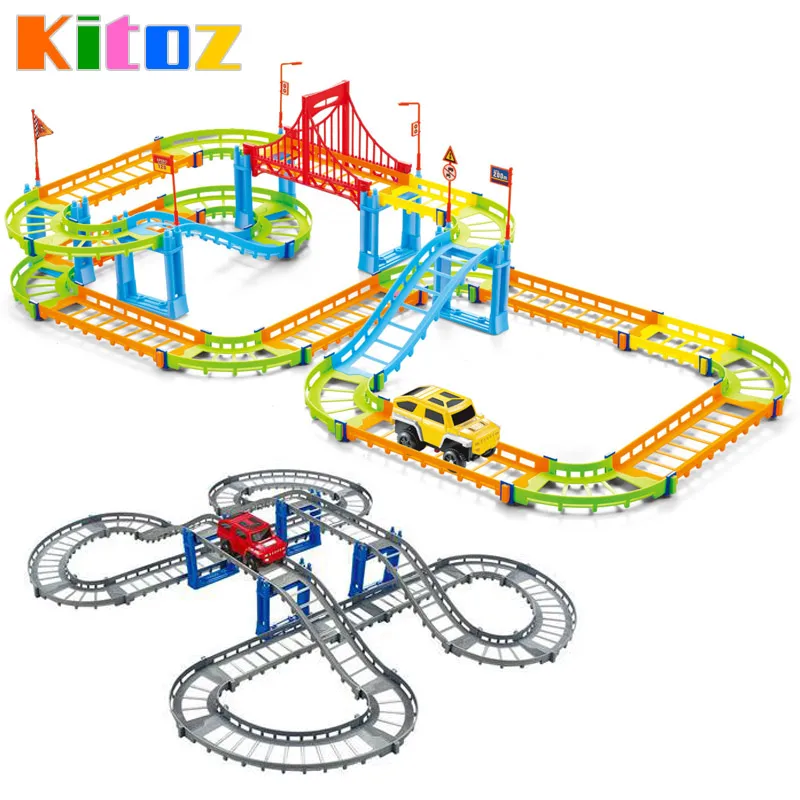 Kitoz волшебный слот с автомобилем красочная сборная мини гоночная трасса DIY