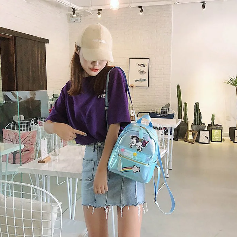 DAYGOS 2018 Новый Радужный детский единорог мультфильм Рюкзак Kawaii женский рюкзак