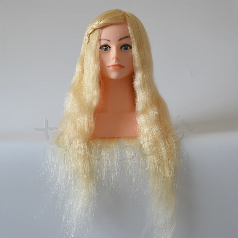 100% Natural Blonde Human Hair Training Head With Shoulder Great Quality Mannequin Head With 22 inch White Real Hair 613# Dummy