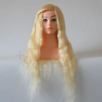 100 natural blonde human hair training head with shoulder great quality mannequin head with 22 inch white real hair 613 dummy