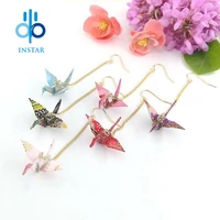 1pcs fashion earring women boucle doreille femme 2019 handmade origami thousand paper crane popular earrings for women