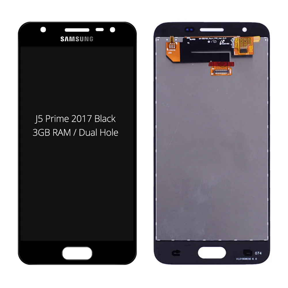 Double Hole Black Дисплей для samsung J5 Prime G570 G570F G570M G570Y J5 Prime G571F ЖК-дисплей с сенсорным датчик экрана в сборе - Цвет: Double Hole Black