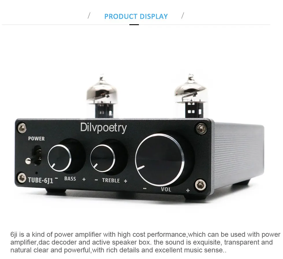 Dilvpoetry 6K4 встроенный ламповый усилитель HiFi TPA3116D2 вакуумный ламповый усилитель стерео аудио предусилитель 6J1 ламповый усилитель для дома
