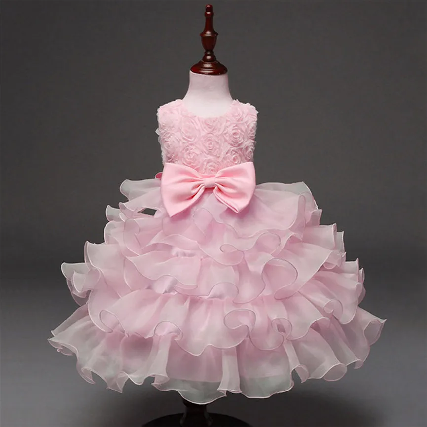 2018 New Cute Princess Formal Dress Kids Baby Girls Flower Birthday Wedding Bridesmaid Pageant Mini Dresses Dropshipping 823 | Детская