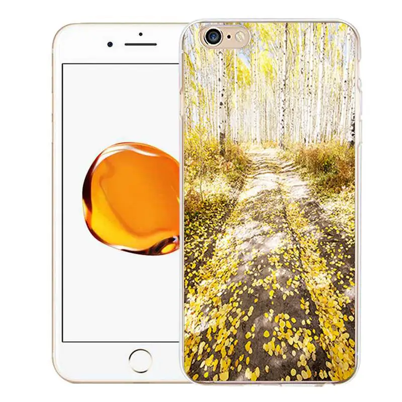 QMSWEI TPU прозрачный телефон чехол для iPhone 6G 6s 7 8 plus x мягкий вид дерево небо облако 4 5se