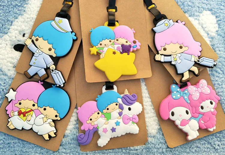 Ivyye персонажи Little Twin Stars ботики для костюмов vacaloid аксессуары для путешествий, чемодана бирка для Чемодана ID, адреса, ярлык на Портативный держатель тегов багажную бирку, Новинка