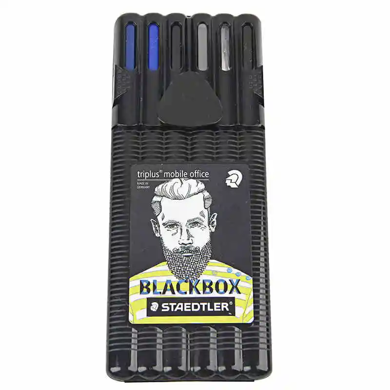 a set 6 шт./компл. Пособия по немецкому языку Staedtler гелевая ручка волокна пера ручка шариковая ручка, механический карандаш маркер ручка маркер 34 SB6B 0,5 мм - Цвет: a set