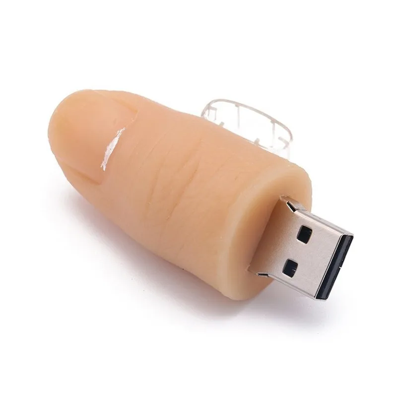 Флэш накопитель USB 2 0 модель человеческого пальца флэш 64 ГБ 32 16 8 4 Гб забавная