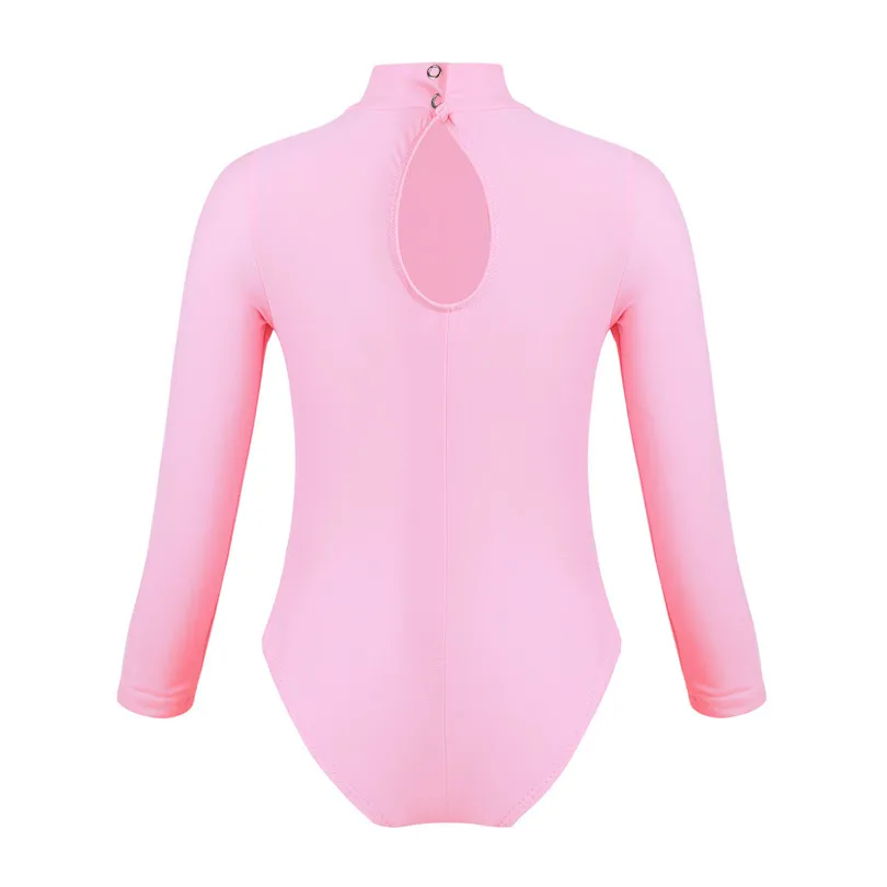 От 3 до 12 лет балетное платье с длинными рукавами и вырезом на спине для девочек