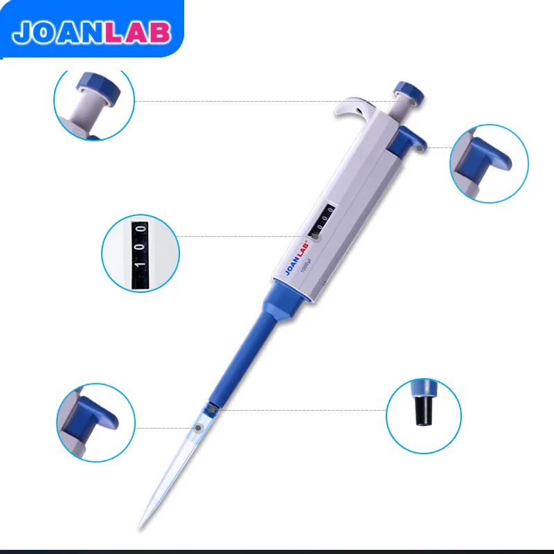 JOANLAB Pipettor одноканальный Регулируемый механический дозатор-топетка, лабораторная Пипетка для переноса, Pipet Бесплатные наконечники