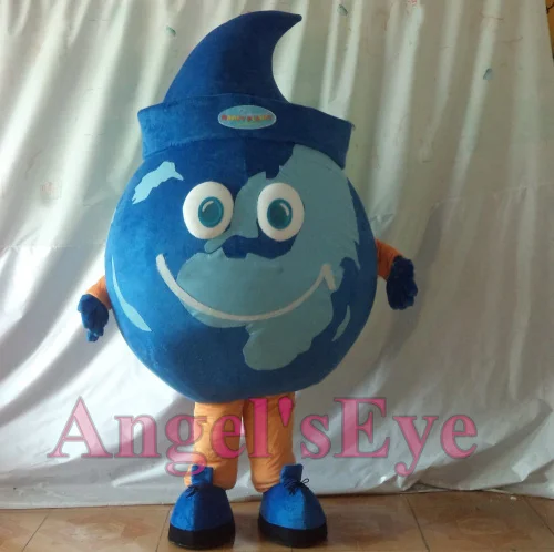 Костюм талисман с изображением земли синего глобуса мультяшный маскотт на тему