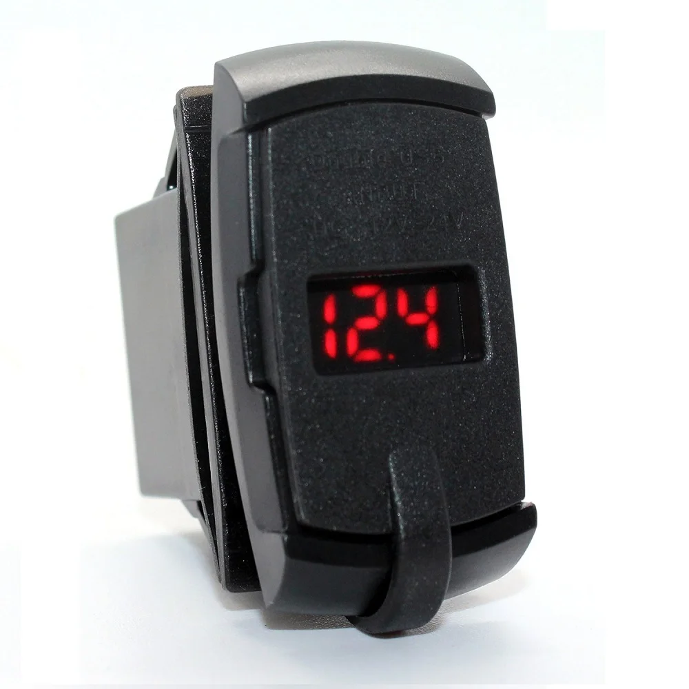 Универсальное Автомобильное Зарядное Устройство USB с Вольтметр Светодиод Dual