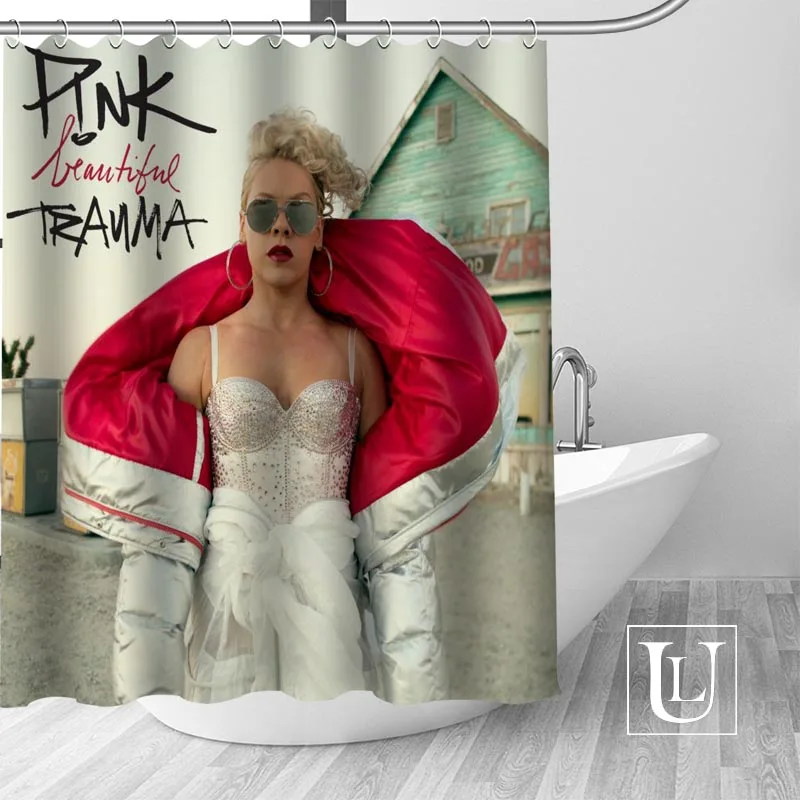 Большая распродажа Новый заказ п! NK розовая занавеска для душа с крючками Ванная