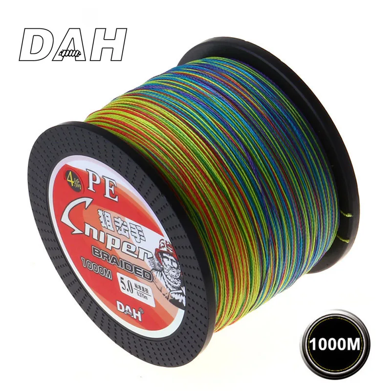 

DAH 1000M PE Braided Fishing Line 4 Strands Wire Super Strong Japan Multifilament Braided Lines Carp Fishing Rope 20LB-100LB