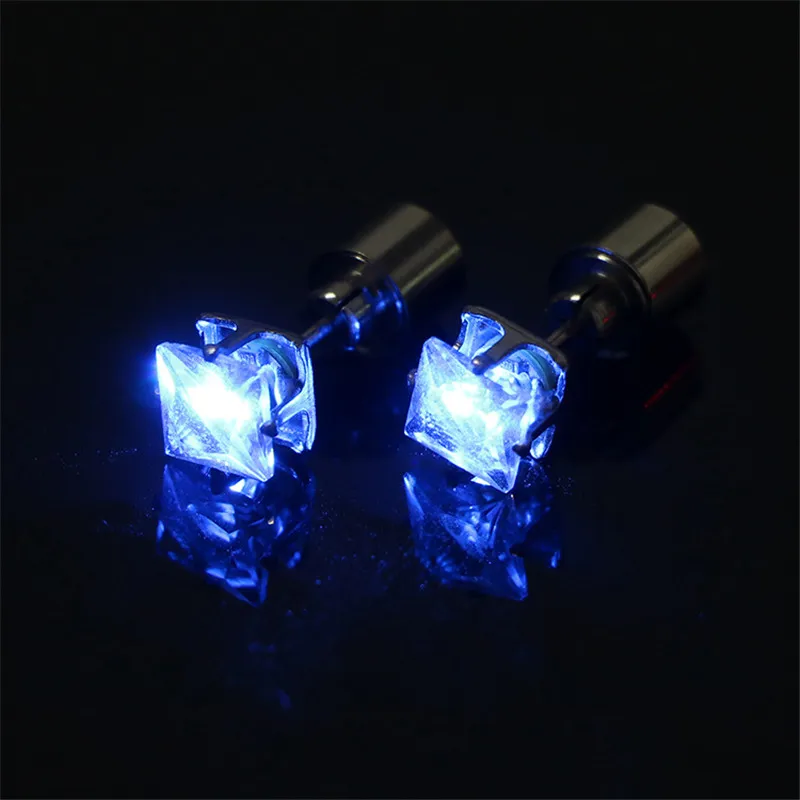 Pair Charm LED Light Up Crown Glowing Crystal Ear Stud Earring For women Party Wedding Glow Props Christmas|Сверкающие товары для