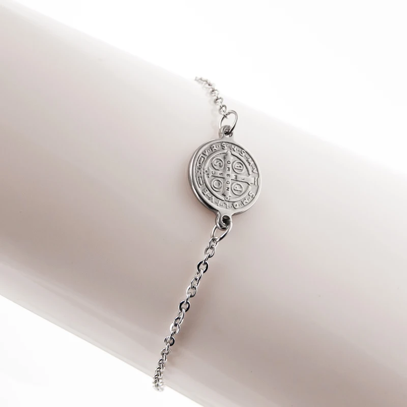 Религиозные очаровательные браслеты орден Святого Бенедикта Pulserad San Benito из нержавеющей стали модные ювелирные изделия Новинка