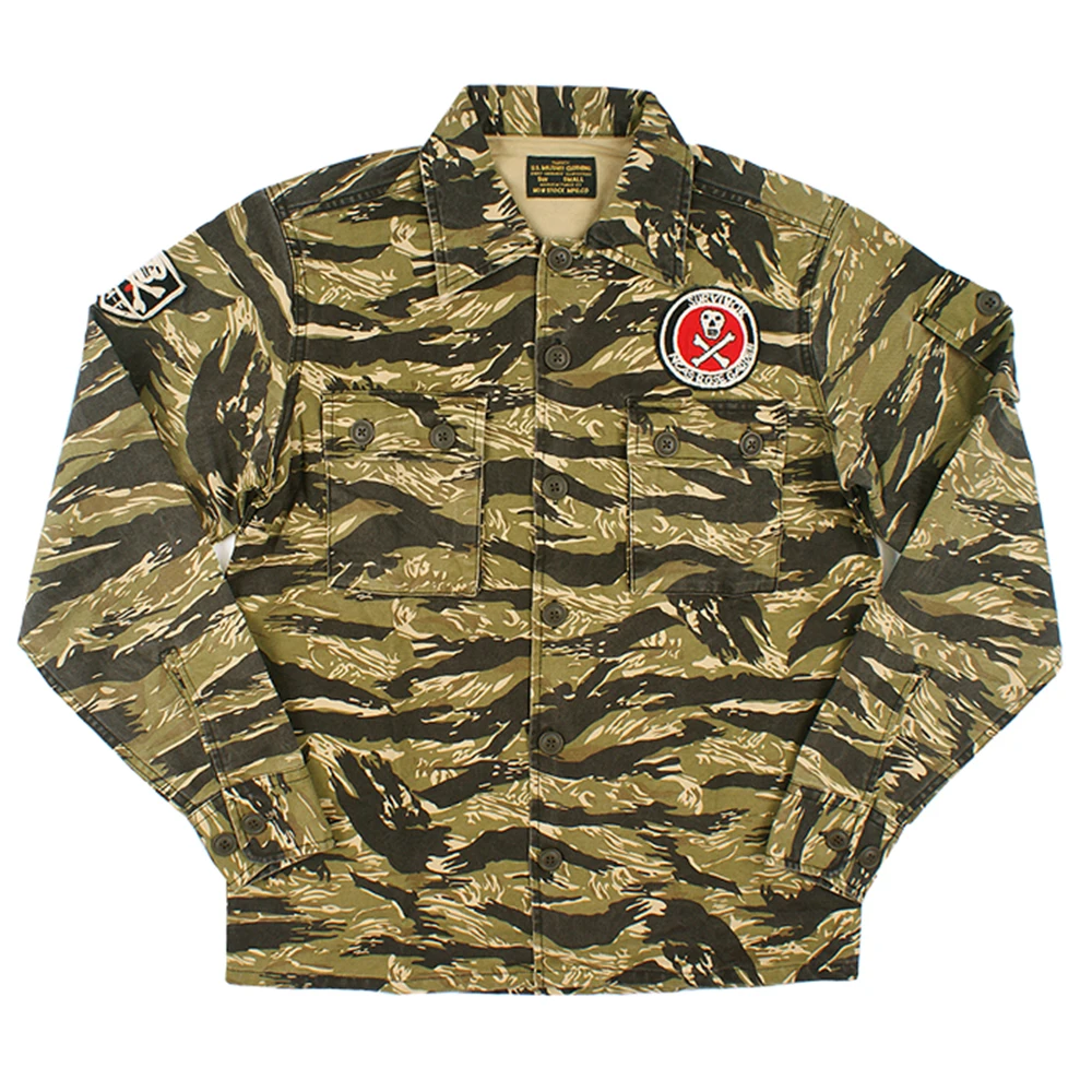 Камуфляжная армейская винтажная уличная рубашка карго для мужчин Camisa Masculina