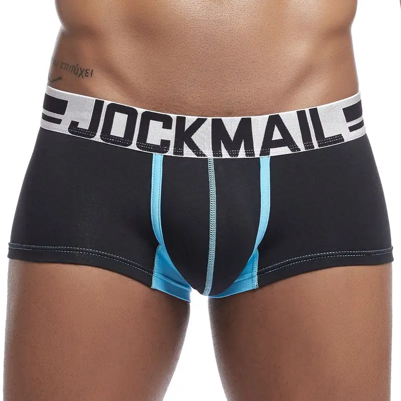 Черный JOCKMAIL, новинка, сексуальное мужское нижнее белье, боксеры, cueca, мужские хлопковые трусы, боксеры, шорты, мужские, пэчворк, мягкие трусы, шорты, мужские трусы - Цвет: Черный
