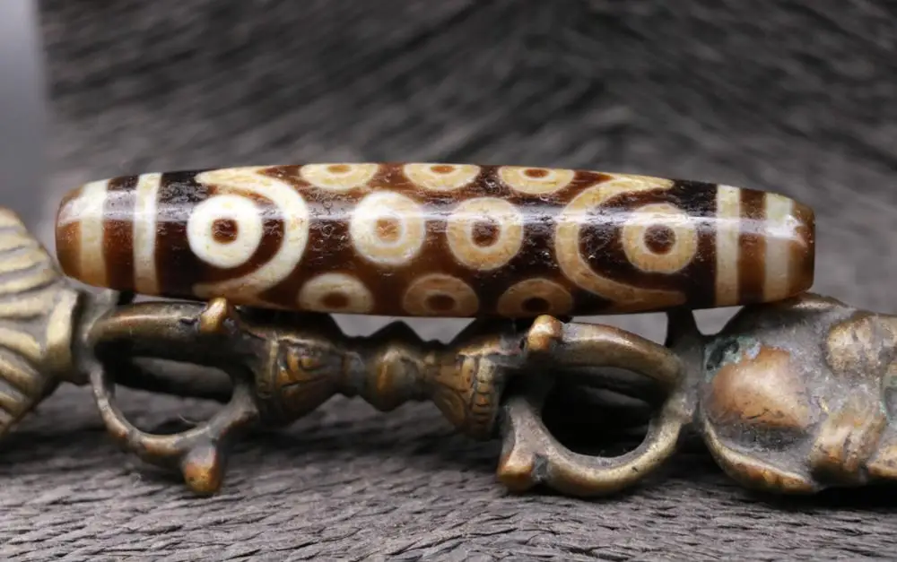 Energy Magic Power Tibetan Old Agate 21 Eye 4 Line Long dZi Bead Totem 79MM Amulet Talisman Treasure Making Jewelry LKbrother | Украшения и