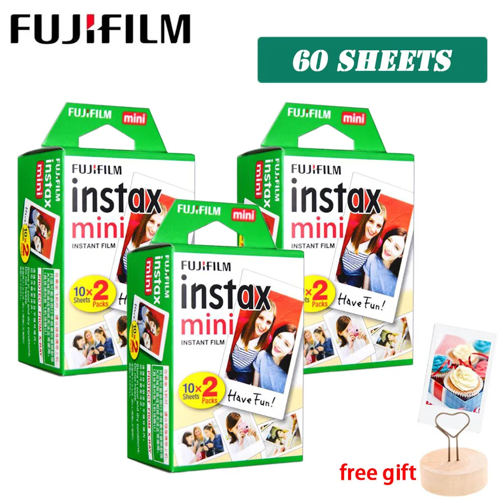 60 sheets Белая пленка Fujifilm Instax Mini 9 3 дюйма 10 20 30 40 50 60 100 листов для камеры моментальной печати Polaroid FUJI Mini 9 8 7s 70 90 - Color: 60 sheets