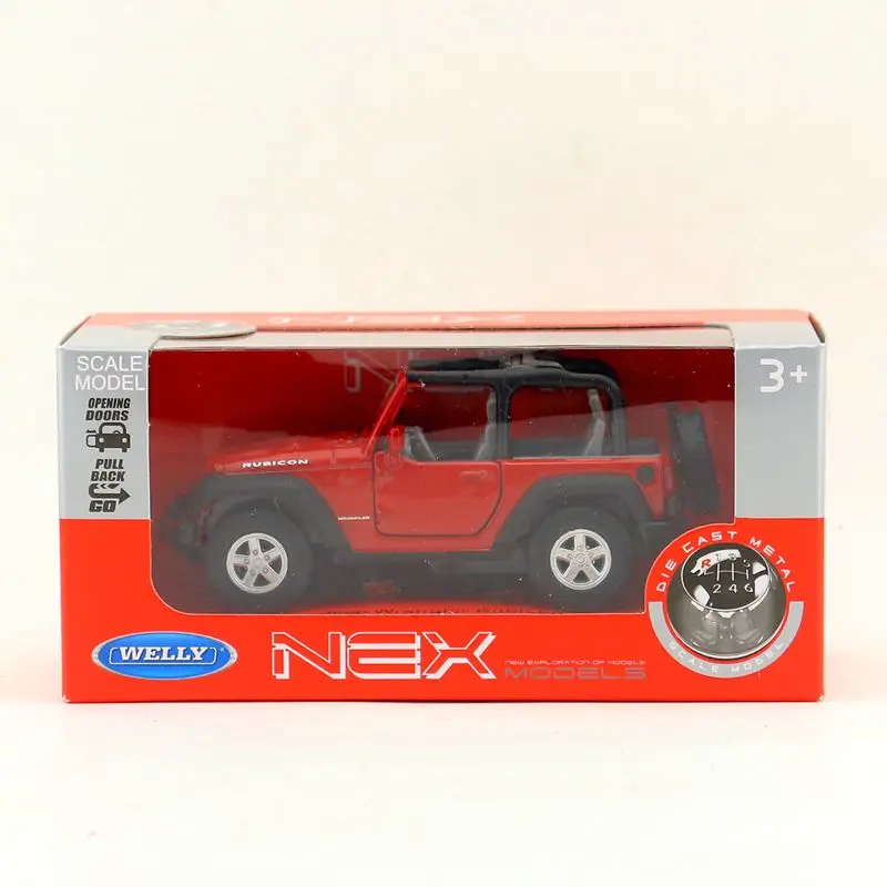 WELLY Toy/Модель литья под давлением/1:36 весы/2007 Jeep Wrangler Ribcon SUV/вытяните заднюю крышку
