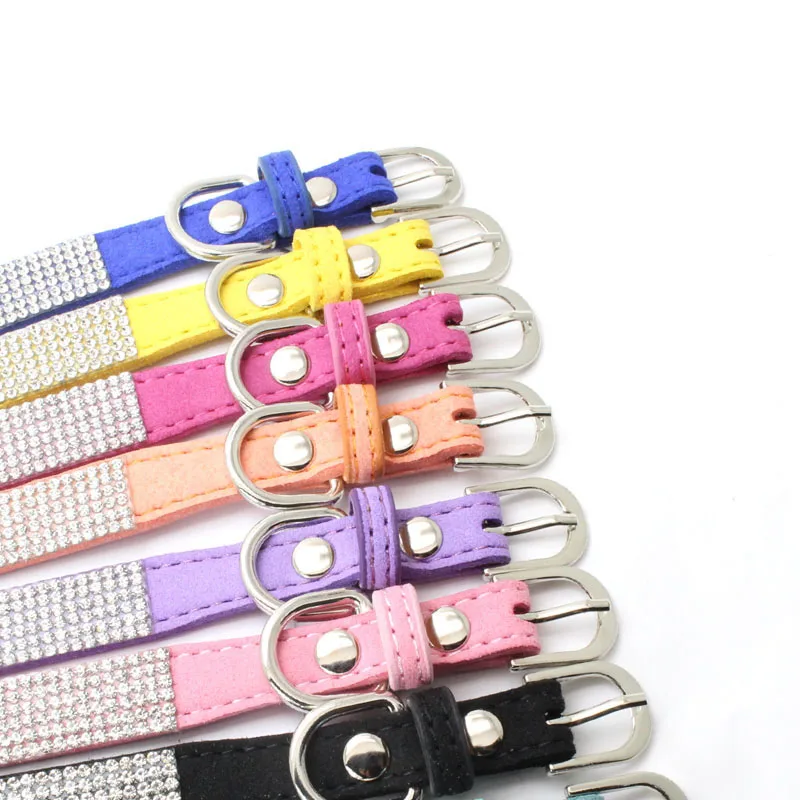 Блестящие стразы ошейник для собак Регулируемая пряжка ожерелье маленьких