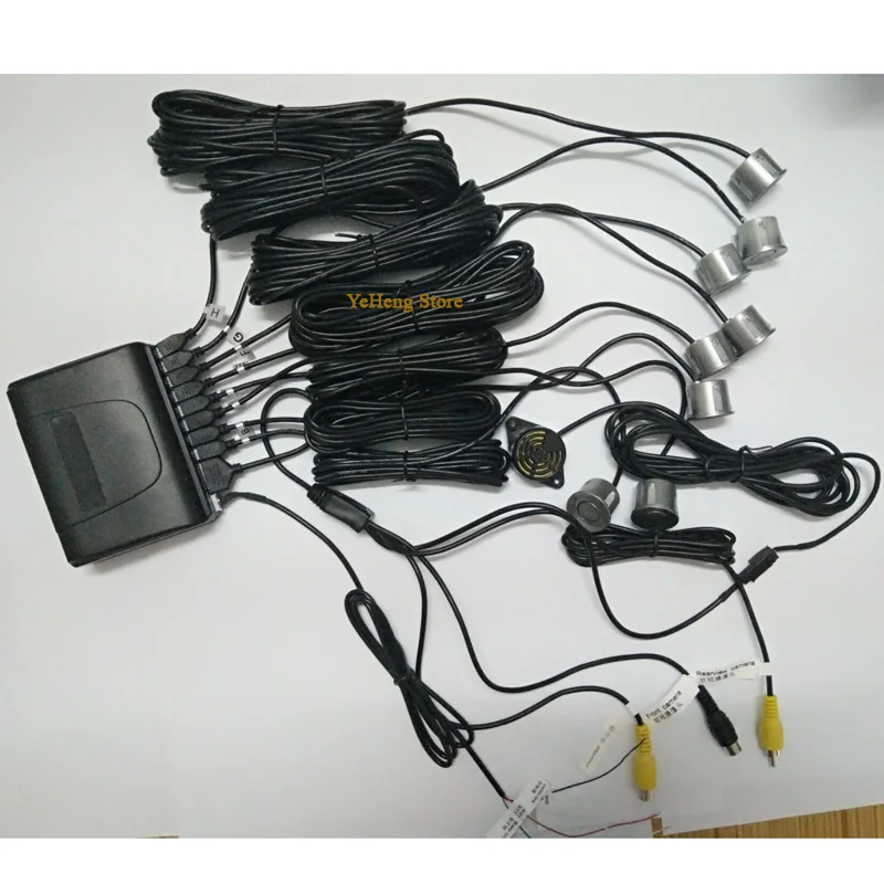 Visual Reverse Radar System 8 Parking Sensor Car Vehicle Backup Support Front and Rear View Camera car monitor |