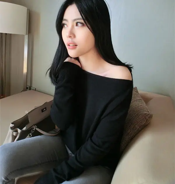 NEW Cashmere Sweater word collar pullover knitted sweater women's long sleeve casual shirt Wool | Женская одежда