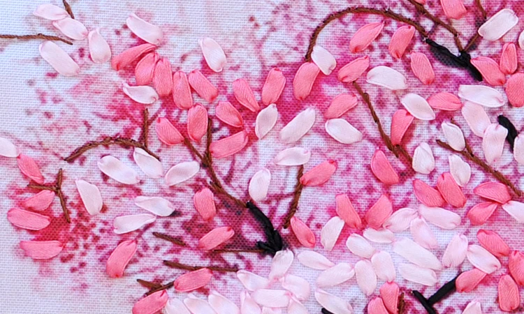 Лента вышивка& DIY Рисование на холсте, живописные и пейзаж, весна, рукоделие вышивки крестом Наборы домашний декор C-0092